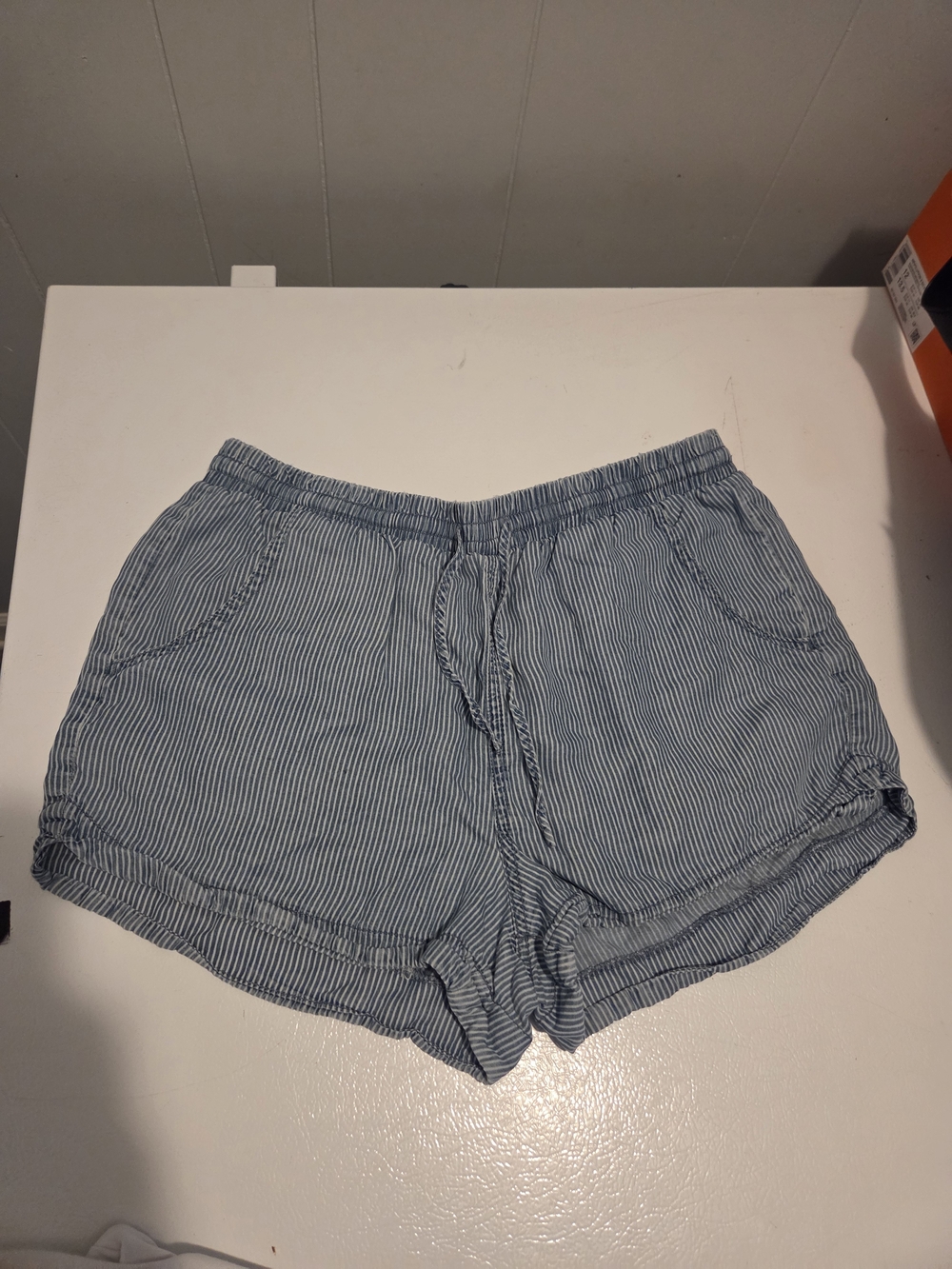 Universal Thread Light Blue and White Striped High Waist Shorts